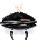 Кожаная мужская деловая сумка 38x29x8, папка портфель для работы Tiding Bag 30987 черная фото, картинка, изображение