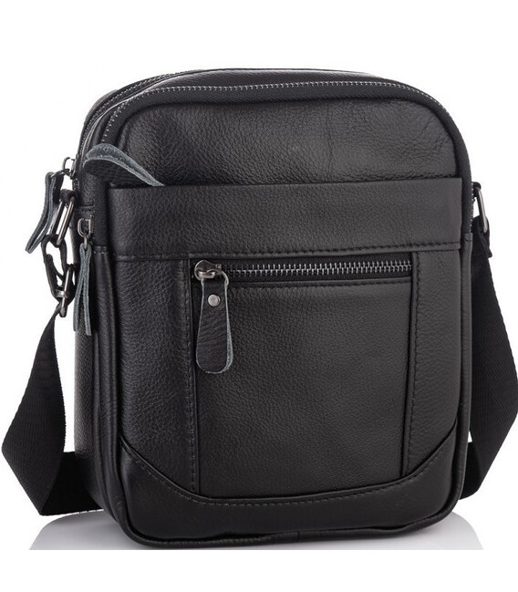 Мужская барсетка 18х21х7, кожаная сумка планшетка через плечо Tiding Bag SK N5386 черная фото, картинка, изображение