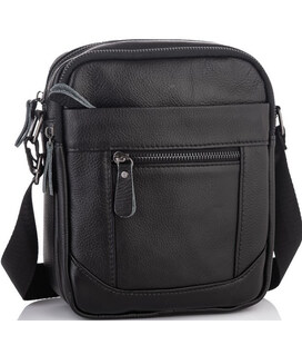 Чоловіча барсетка 18х21х7, сумка шкіряна планшетка через плече Tiding Bag SK N5386 чорна картинка, зображення, фото