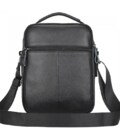 Кожаная мужская сумка-барсетка 21х25х6, мессенджер с ручкой Tiding Bag 73957 черная фото, картинка, изображение