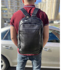 Міський чоловічий рюкзак шкіряний чорний Tiding Bag B2-03555A картинка, зображення, фото