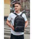 Чоловічий рюкзак для ноутбука та документів 28х42х18, сумка на спину з натуральної шкіри Tiding Bag B2-37342A картинка, зображен