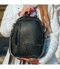 Жіночий шкіряний рюкзак міський 23х32х13, сумка для міста, подорожей та відпочинку, чорна картинка, зображення, фото