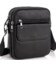 Шкіряна чоловіча сумка 17х21х5, барсетка через плече Tiding Bag 4134A чорна картинка, зображення, фото