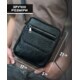 Кожаная мужская сумка 17х21х5, барсетка через плечо Tiding Bag 4134A черная фото