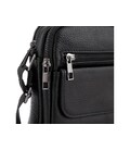 Кожаная мужская сумка 17х21х5, барсетка через плечо Tiding Bag 4134A черная фото, картинка, изображение