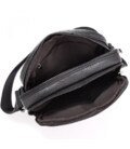 Кожаная мужская сумка 17х21х5, барсетка через плечо Tiding Bag 4134A черная фото, картинка, изображение