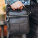 Мужской кожаный мессенджер 18x22x8, сумка планшет через плечо Tiding Bag A25F-1519A черный фото
