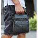 Мужской кожаный мессенджер 18x22x8, сумка планшет через плечо Tiding Bag A25F-1519A черный фото