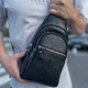 Чоловіча сумка-слінг шкіряна 18х32х7, крос боді для прогулянок Tiding Bag A25F-5060A чорна картинка, зображення, фото