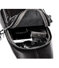 Чоловіча сумка-слінг шкіряна 18х32х7, крос боді для прогулянок Tiding Bag A25F-5060A чорна картинка, зображення, фото