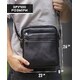 Чоловіча шкіряна сумка через плече 23х26х8, барсетка для телефону та документів Tiding Bag 711511 чорна картинка, зображення, фо