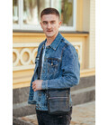 Сумка-барсетка мужская 19х22х5, мессенджер через плечо кожаная Tiding Bag BON6165 черный фото, картинка, изображение