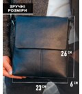 Мужская сумка планшет через плечо 23х26х6, кожаная барсетка Tiding Bag SK A75-181 черная фото, картинка, изображение
