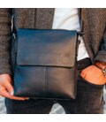 Мужская сумка планшет через плечо 23х26х6, кожаная барсетка Tiding Bag SK A75-181 черная фото, картинка, изображение