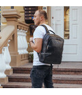 Мужской рюкзак кожаный городской для ноутбука черный Tiding Bag B2-884371A фото, картинка, изображение