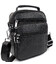 Мужская сумка-барсетка кожаная 22х24х8 / мессенджер на одно плечо для города и путешествий, черный фото, картинка, изображение