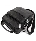 Мужская сумка-барсетка кожаная 22х24х8 / мессенджер на одно плечо для города и путешествий, черный фото, картинка, изображение