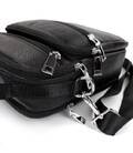 Мужская сумка-барсетка кожаная 22х24х8 / мессенджер на одно плечо для города и путешествий, черный фото, картинка, изображение