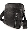 Мужская кожаная сумка через плечо 18х21х7, барсетка для документов Tiding Bag M38-10131A черная фото, картинка, изображение