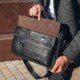 Кожаный мужской портфель для документов и ноутбука 39x28x8, сумка папка деловая MK39848 черная фото
