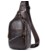 Мужской кожаный рюкзак на одно плечо 18х32х7, сумка-слинг для города TIDING BAG MK03983 коричневая фото, картинка, изображение
