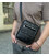 Сумка мужская через плечо кожаная черная Tiding Bag IT-73302 фото, картинка, изображение