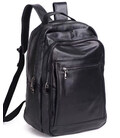 Кожаная мужской наплечная сумка для ноутбука и поездок 28х42х18, рюкзак для работы Tiding Bag D3-9343, черный фото, картинка, из