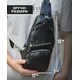 Чоловіча шкіряна сумка-слінг 17х32х7, бананка для роботи та офісу TIDING BAG - MK-96303 чорна картинка, зображення, фото