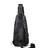 Мужская кожаная сумка-слинг 17х32х7, бананка для роботы и офиса TIDING BAG - MK-96303 черная фото, картинка, изображение