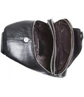 Мужская нагрудная сумка рюкзак 31х17х9, бананка с кожи на плече Tiding Bag 79906 черная фото, картинка, изображение