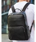 Чоловічий шкіряний рюкзак для поїздок та відпочинку 30х40х16, сумка наплічна Tiding Bag 59331, чорна картинка, зображення, фото