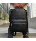 Шкіряний чоловічий рюкзак міський 30х41х12, сумка на плечі для ноутбука та документів Tiding Bag 20334 чорна картинка, зображенн