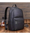 Кожаный мужской рюкзак городской 30х41х12, сумка на плечи для ноутбука и документов Tiding Bag 20334 черная фото, картинка, изоб