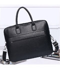 Шкіряна чоловіча сумка для ноутбука 40х30х8, офісний діловий портфель Tiding Bag M364A чорний картинка, зображення, фото