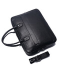 Кожаная мужская сумка для ноутбука 40х30х8, офисный деловой портфель Tiding Bag M364A черный фото, картинка, изображение