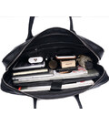 Кожаная мужская сумка для ноутбука 40х30х8, офисный деловой портфель Tiding Bag M364A черный фото, картинка, изображение