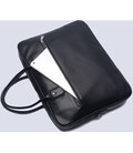 Кожаная мужская сумка для ноутбука 40х30х8, офисный деловой портфель Tiding Bag M364A черный фото, картинка, изображение