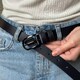 Ремень кожаный черного цвета фото