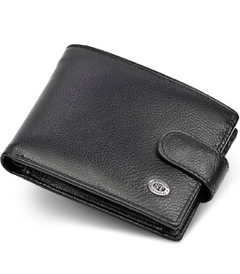 Класичне чоловіче портмоне з натуральної шкіри ST Leather ST102 Чорний картинка, зображення, фото