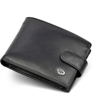 Классическое мужское портмоне из натуральной кожи ST Leather ST102 Черный фото, картинка, изображение