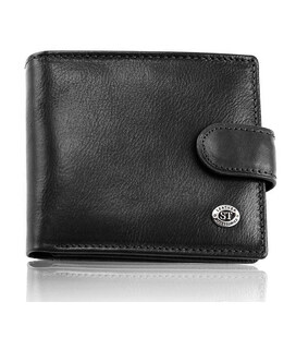Класичне чоловіче портмоне з натуральної шкіри ST Leather В102 Чорний картинка, зображення, фото