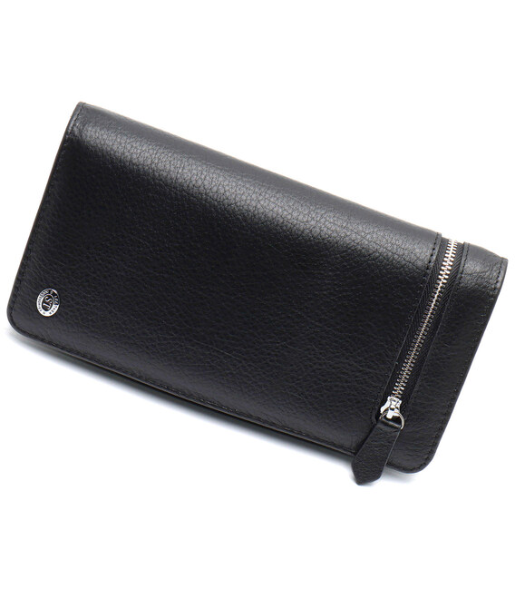 Черный многофункциональный мужской кошелек из натуральной кожи МС291 фото, картинка, изображение