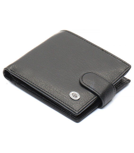 Чорне чоловіче портмоне з натуральної шкіри з фіксацією ST Leather ST103 картинка, зображення, фото