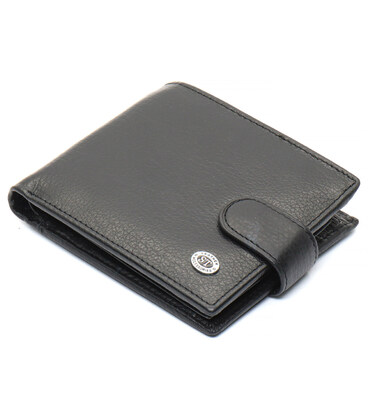 Черное мужское портмоне из натуральной кожи с фиксацией ST Leather ST103 фото, картинка, изображение