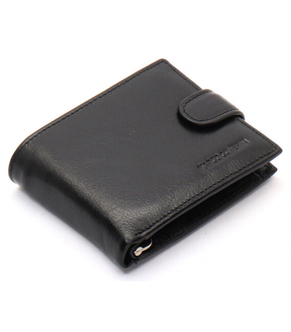 Черное кожаное мужское портмоне с зажимом для денег Marco Coverna MC-2006H-1 фото, картинка, изображение