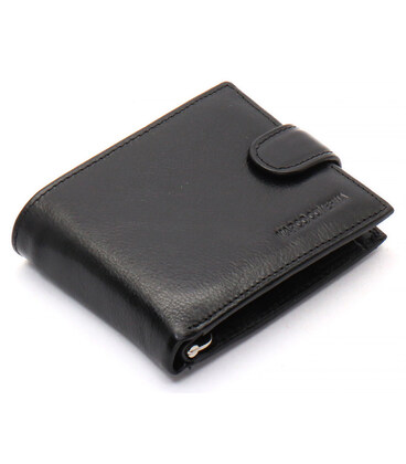 Чорне шкіряне чоловіче портмоне із затискачем для грошей Marco Coverna MC-2006H-1 картинка, зображення, фото