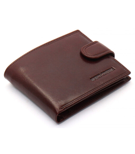 Коричневе чоловіче портмоне на кнопці з натуральної шкіри Marco Coverna B047-802 картинка, зображення, фото
