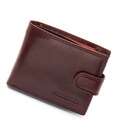 Коричневое мужское портмоне на кнопке из натуральной кожи Marco Coverna B047-802 фото, картинка, изображение