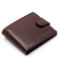 Коричневое мужское портмоне на кнопке из натуральной кожи Marco Coverna B047-801 фото, картинка, изображение